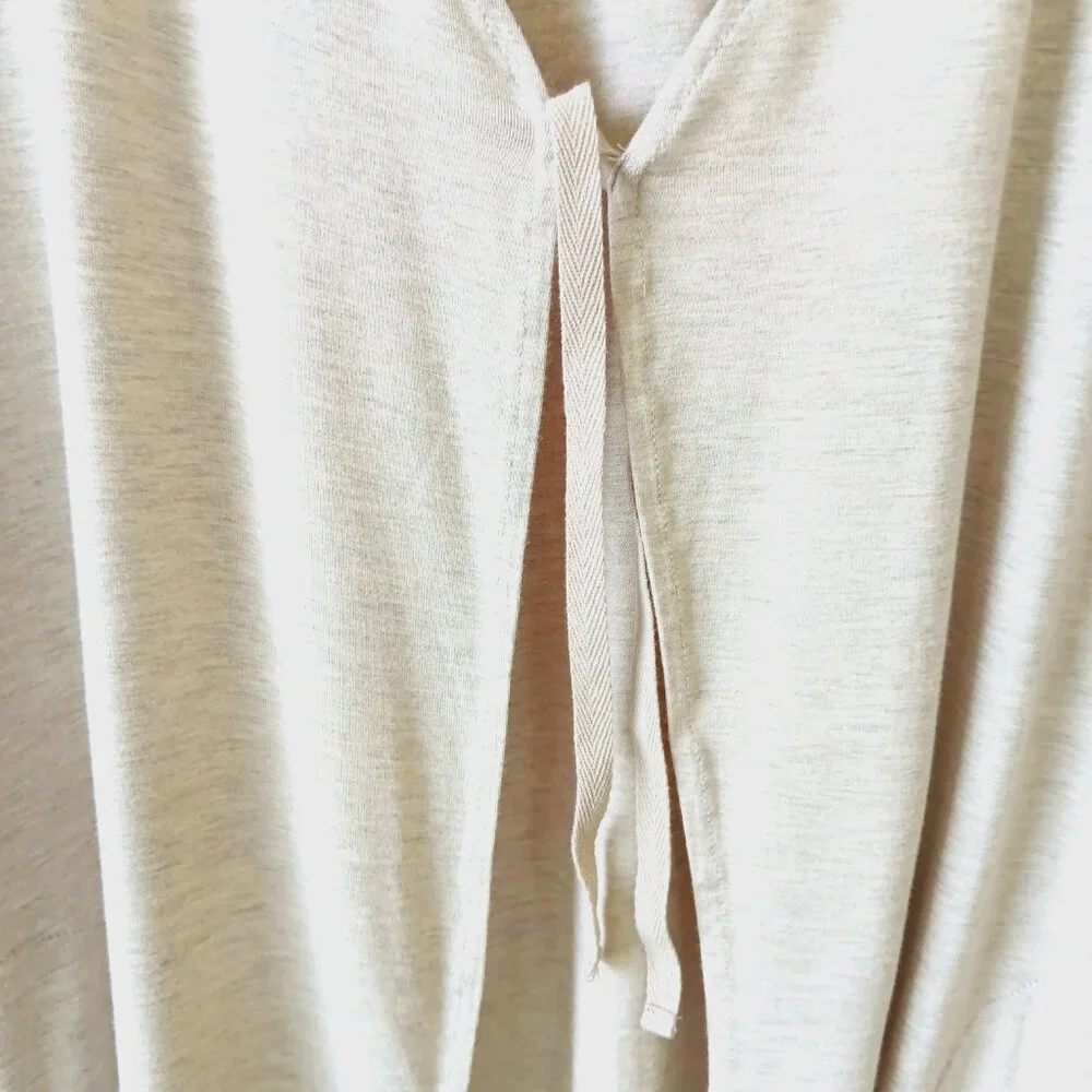 LOGO Layers by Lori Goldstein Women's Oatmeal Heathered Kimono Cardigan Size XL